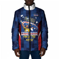 Custom Vozinha Cabo Verde Football Padded Jacket Tubaroes Azuis Man Of The Match
