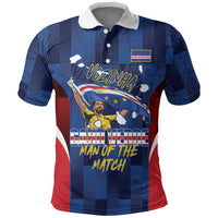 Custom Vozinha Cabo Verde Football Polo Shirt Tubaroes Azuis Man Of The Match