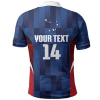 Custom Vozinha Cabo Verde Football Polo Shirt Tubaroes Azuis Man Of The Match