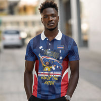 Custom Vozinha Cabo Verde Football Polo Shirt Tubaroes Azuis Man Of The Match