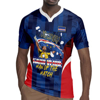 Custom Vozinha Cabo Verde Football Rugby Jersey Tubaroes Azuis Man Of The Match