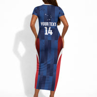 Custom Vozinha Cabo Verde Football Short Sleeve Bodycon Dress Tubaroes Azuis Man Of The Match