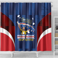 Vozinha Cabo Verde Football Shower Curtain Tubaroes Azuis Man Of The Match