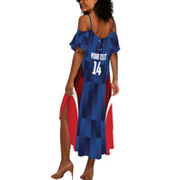Custom Vozinha Cabo Verde Football Summer Maxi Dress Tubaroes Azuis Man Of The Match