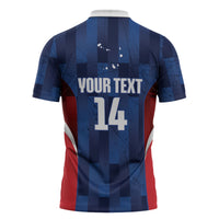 Custom Vozinha Cabo Verde Football Zipper Polo Shirt Tubaroes Azuis Man Of The Match