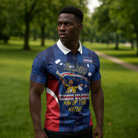 Custom Vozinha Cabo Verde Football Zipper Polo Shirt Tubaroes Azuis Man Of The Match