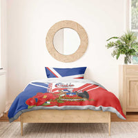 Personalized Chile Independence Day Bedding Set Chilean Coat Of Arms Copihue Flag Style - Wonder Print Shop