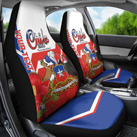 Personalized Chile Independence Day Car Seat Cover Chilean Coat Of Arms Copihue Flag Style - Wonder Print Shop
