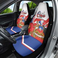 Personalized Chile Independence Day Car Seat Cover Chilean Coat Of Arms Copihue Flag Style - Wonder Print Shop
