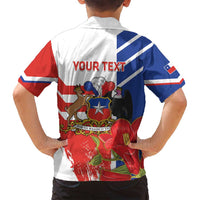 Personalized Chile Independence Day Family Matching Off Shoulder Maxi Dress and Hawaiian Shirt Chilean Coat Of Arms Copihue Flag Style - Wonder Print Shop