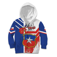 Personalized Chile Independence Day Kid Hoodie Chilean Coat Of Arms Copihue Flag Style - Wonder Print Shop