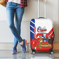 Personalized Chile Independence Day Luggage Cover Chilean Coat Of Arms Copihue Flag Style - Wonder Print Shop