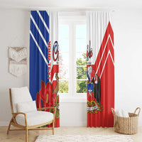 Personalized Chile Independence Day Window Curtain Chilean Coat Of Arms Copihue Flag Style - Wonder Print Shop