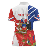 Personalized Chile Independence Day Women Polo Shirt Chilean Coat Of Arms Copihue Flag Style - Wonder Print Shop
