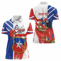 Personalized Chile Independence Day Women Polo Shirt Chilean Coat Of Arms Copihue Flag Style - Wonder Print Shop