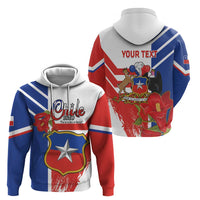 Personalized Chile Independence Day Zip Hoodie Chilean Coat Of Arms Copihue Flag Style - Wonder Print Shop