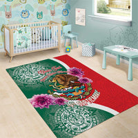 Personalized Mexico Independence Day Area Rug 16 De Septiembre Mexican Aztec - Wonder Print Shop