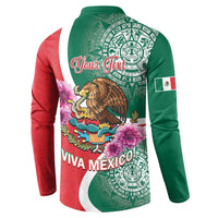Personalized Mexico Independence Day Button Sweatshirt 16 De Septiembre Mexican Aztec - Wonder Print Shop