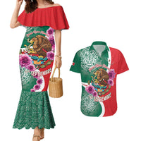 Personalized Mexico Independence Day Couples Matching Mermaid Dress and Hawaiian Shirt 16 De Septiembre Mexican Aztec - Wonder Print Shop
