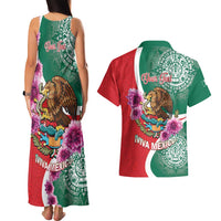Personalized Mexico Independence Day Couples Matching Tank Maxi Dress and Hawaiian Shirt 16 De Septiembre Mexican Aztec - Wonder Print Shop