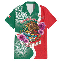 Personalized Mexico Independence Day Family Matching Off The Shoulder Long Sleeve Dress and Hawaiian Shirt 16 De Septiembre Mexican Aztec - Wonder Print Shop