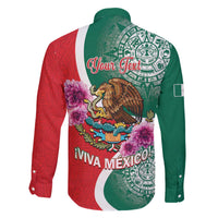 Personalized Mexico Independence Day Family Matching Off The Shoulder Long Sleeve Dress and Hawaiian Shirt 16 De Septiembre Mexican Aztec - Wonder Print Shop