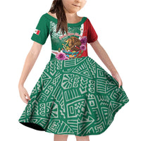 Personalized Mexico Independence Day Family Matching Off Shoulder Short Dress and Hawaiian Shirt 16 De Septiembre Mexican Aztec - Wonder Print Shop