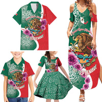Personalized Mexico Independence Day Family Matching Summer Maxi Dress and Hawaiian Shirt 16 De Septiembre Mexican Aztec - Wonder Print Shop