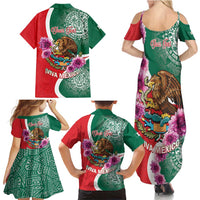 Personalized Mexico Independence Day Family Matching Summer Maxi Dress and Hawaiian Shirt 16 De Septiembre Mexican Aztec - Wonder Print Shop