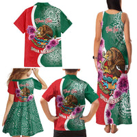 Personalized Mexico Independence Day Family Matching Tank Maxi Dress and Hawaiian Shirt 16 De Septiembre Mexican Aztec - Wonder Print Shop