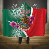 Personalized Mexico Independence Day Hooded Blanket 16 De Septiembre Mexican Aztec