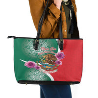 Personalized Mexico Independence Day Leather Tote Bag 16 De Septiembre Mexican Aztec - Wonder Print Shop