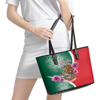 Personalized Mexico Independence Day Leather Tote Bag 16 De Septiembre Mexican Aztec - Wonder Print Shop