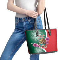 Personalized Mexico Independence Day Leather Tote Bag 16 De Septiembre Mexican Aztec - Wonder Print Shop