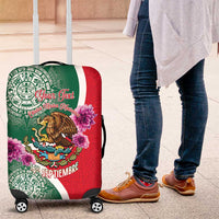 Personalized Mexico Independence Day Luggage Cover 16 De Septiembre Mexican Aztec - Wonder Print Shop