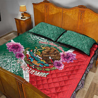 Personalized Mexico Independence Day Quilt Bed Set 16 De Septiembre Mexican Aztec - Wonder Print Shop