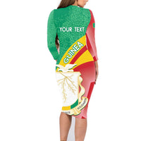 Personalised Guinea Independence Day Family Matching Long Sleeve Bodycon Dress and Hawaiian Shirt Happy 2 October Guinee Coat Of Arms - Wonder Print Shop