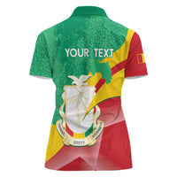 Personalised Guinea Independence Day Women Polo Shirt Happy 2 October Guinee Coat Of Arms - Wonder Print Shop