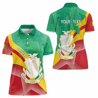 Personalised Guinea Independence Day Women Polo Shirt Happy 2 October Guinee Coat Of Arms - Wonder Print Shop