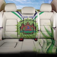Personalised Lesotho Independence Day Back Car Seat Cover Aloe Polyphylla Mix Coat Of Arms - Wonder Print Shop