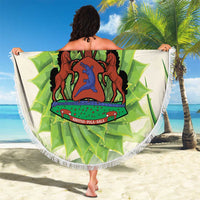 Personalised Lesotho Independence Day Beach Blanket Aloe Polyphylla Mix Coat Of Arms - Wonder Print Shop
