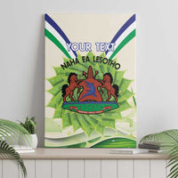 Personalised Lesotho Independence Day Canvas Wall Art Aloe Polyphylla Mix Coat Of Arms - Wonder Print Shop