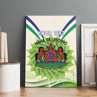 Personalised Lesotho Independence Day Canvas Wall Art Aloe Polyphylla Mix Coat Of Arms - Wonder Print Shop