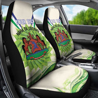 Personalised Lesotho Independence Day Car Seat Cover Aloe Polyphylla Mix Coat Of Arms - Wonder Print Shop