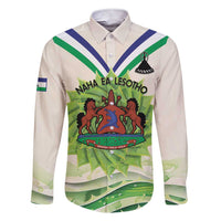 Personalised Lesotho Independence Day Family Matching Short Sleeve Bodycon Dress and Hawaiian Shirt Aloe Polyphylla Mix Coat Of Arms - Wonder Print Shop