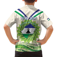 Personalised Lesotho Independence Day Family Matching Tank Maxi Dress and Hawaiian Shirt Aloe Polyphylla Mix Coat Of Arms - Wonder Print Shop