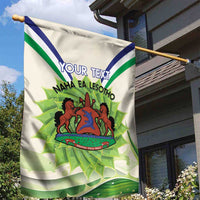 Personalised Lesotho Independence Day Garden Flag Aloe Polyphylla Mix Coat Of Arms - Wonder Print Shop