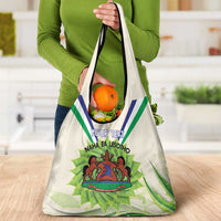 Personalised Lesotho Independence Day Grocery Bag Aloe Polyphylla Mix Coat Of Arms