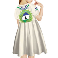 Personalised Lesotho Independence Day Kid Short Sleeve Dress Aloe Polyphylla Mix Coat Of Arms - Wonder Print Shop