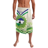 Personalised Lesotho Independence Day Lavalava Aloe Polyphylla Mix Coat Of Arms - Wonder Print Shop